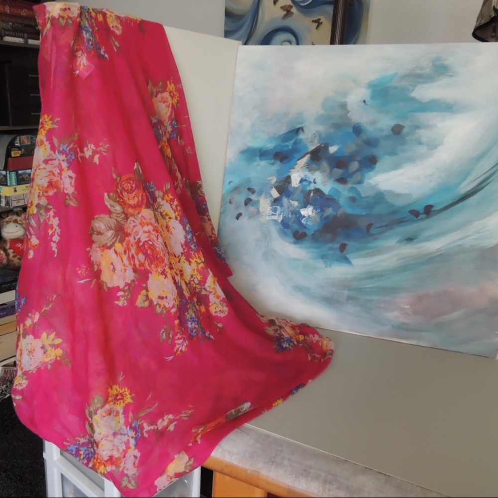 Pink Floral Infinity Scarf - Picture 6 of 9